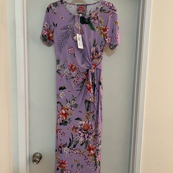 Johnny Was Dresses & Skirts - Johnny Was Purple Floral Midi Dress